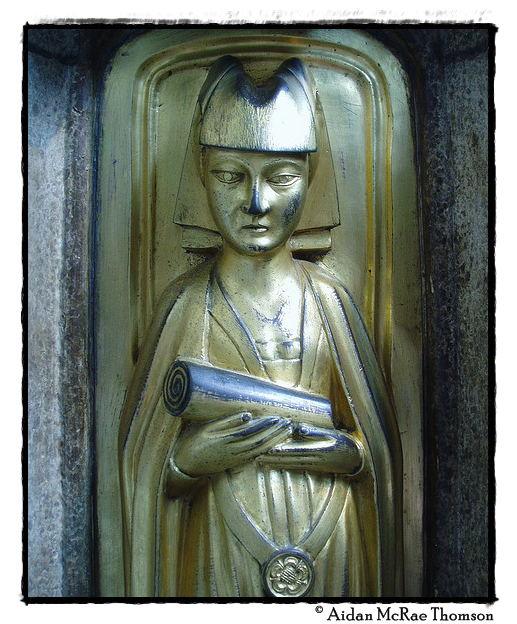 Detail of the magnificent tomb chest that bears the effigy of Richard Beauchamp, 13th Earl of Warwick in the chapel he founded at St Mary's, Warwick. This effigy is that of his daughter-in-law, Lady Cecily Neville.