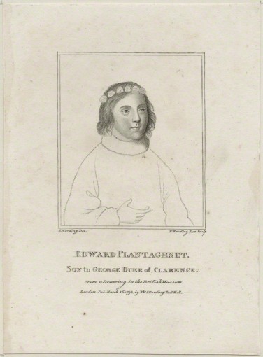 Edward (Plantagenet), Earl of Warwick and Salisbury by Edward Harding, published by  E. & S. Harding, after  Sylvester Harding, stipple engraving, published 26 March 1793.
